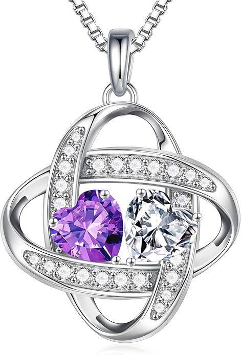 Moosea Love Knot Birthstone Necklace